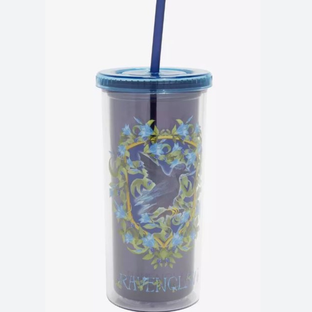 💐Harry Potter Ravenclaw Plastic Travel Tumbler 20oz w/Lid & Straw Blue NWOT